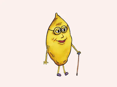 Old Lemon alcohol markers character colouring design fruit graphic design hand drawn illustration lemon sketch