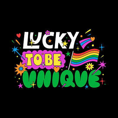 LUCKY TO BE UNIQUE / LUCKY STRIKE illustration lettering luckystrike mexico city pride