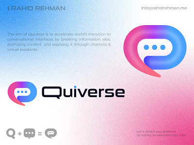 Quiverse - Chat App Social Media Logo a b c d e f g h i j k l chat app logo chat bubble chat icon chat logo chatbot chatting creative logo design icon logo logotype m n o p q r s t u v w x y z message app logo message logo modern logo social symbol talk discussion converse talk logo