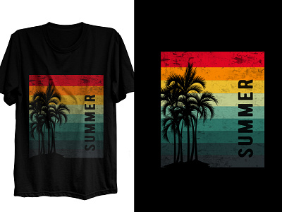 Summer And Vacation Retro, Vintage T-shirt beach cloud design illustration retro seabeach summer t shirt tshirtdesign vacation vector vintage