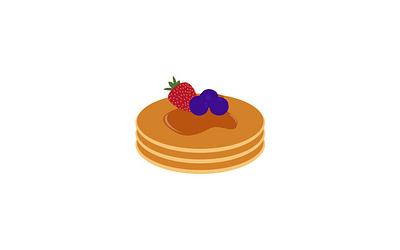 Illustration logo design adope illustrator berry design graphic design illustration logo pancakes strawberry