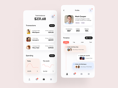 Influencer Marketplace App android android ui app app design design interactive design ios ios ui ios user interface mobile app mobile app design mobile app screens mobileui ui uiux user experience user interface ux