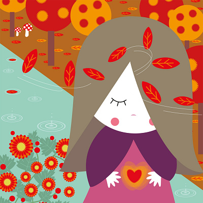 Hello Autumn ! autumn candy characters child illustration pattern season vector
