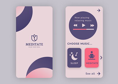MEDITATION APP design logo ui uiuxdesign ux