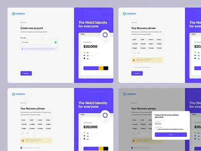 Casama | Create account bazen agency bitcoin blockchain crypto crypto app crypto desktop app crypto mobile app crypto ui crypto wallet cryptocurrency dashboard defi ethereum finance fintech mobile dashboard saas ui ux web3