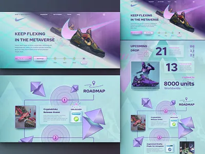 Cryptokicks NFT Landing Page. bitcoin blockchain cryptoart design ethereum landing page metaverse nft nft marketplace nftwebsite nike shoes token ui web design website
