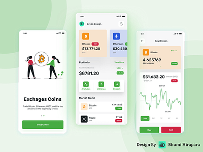 Crypto Exchange Mobile App UI Design animation bodybuilding branding built crypto cryptocurrency cryptoinvestor cryptomarket cryptotrader design graphic design illustration logo mobile app design motion graphics ui uia uidesigner uiux ux