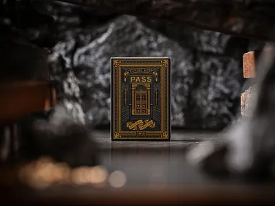 PASS Card Game artwork cards design door fun game graphic packaging playing cards secret vintage
