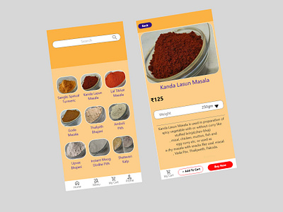 Indian Spices Online Buying App graphic design prototype ui ux