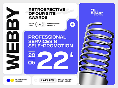 Webby, FWA, Awwwards, Red Dot for our agency website | Lazarev. agency animation award awwwards css design awards design digital fwa lazarev. major motion graphics product self-promotion site of the day ui ux web webby website win