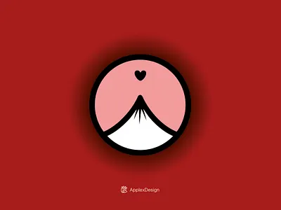 Volcano of Love :: Logo concept ass branding circle design funny heart illustration logo logos love minimal typography vector volcano