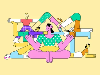 Yoga Class 2d design adobe illustrator behance character character design character designer character vector art design flat flat character flat design freelance illustrator illustration illustrator outline illustration procreate vector vector character yoga yoga class