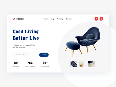 Furniture Landing Page dailyui design figma furniture landingpage latestdesigntrend sketch ui ui design uiux web design websitelayout webui