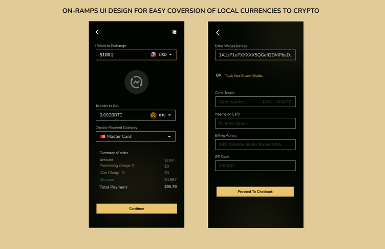 ON-RAMP UI DESIGN FOR CRYPTO by Necherem on Dribbble