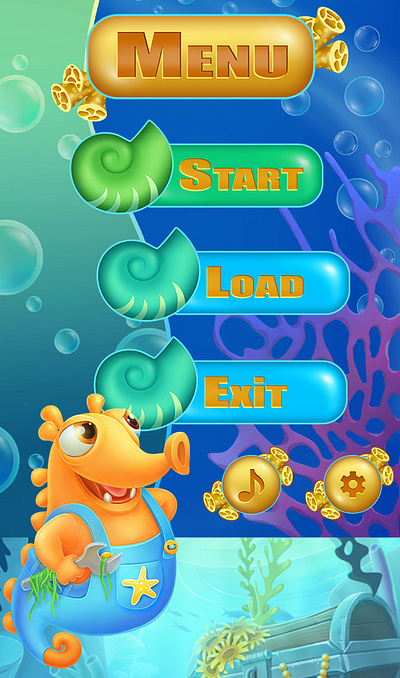Fish Story 2d 3d art branding design games illustration
