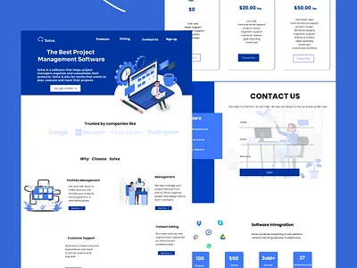 Project Management Software design graphic design landing page ui ux