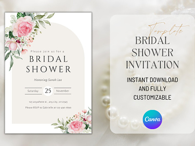 Bridal Shower Invitation canva
