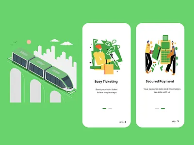 Railway app onboarding screen branding design onboarding screen ui ux