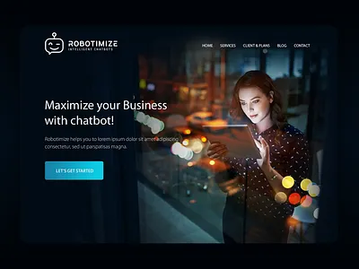 Chatbot - Web Banner adobe photoshop app branding chatbot dark theme dark ui dribbble dribbbleweeklywarmup graphic design logo modern design technology ui uidesign web banner website design