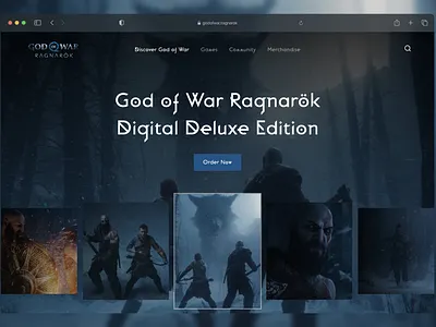 God of War Ragnarok game design god of war landing page ui website design