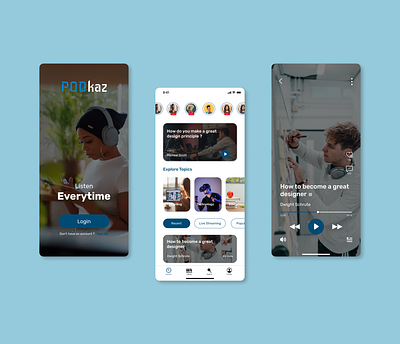 PODkaz App (Podcast App) app design podcast ui uidesign uiuxdesign userexperience ux
