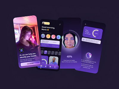 HealthAI app app design clean design face id health social app design ui ui design ux ux design