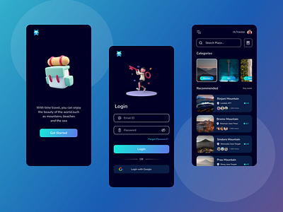 Travel Apps 3d animation apps branding clean ui design graphic design illustration interface login logo mobile mobile app mobile design simple travel typography ui ux vector