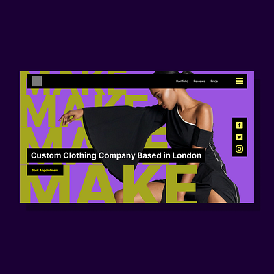 Custom clothing website design design graphic design typography ui web design