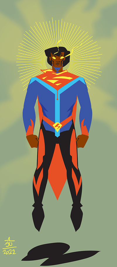 solar god character design illustrator superman