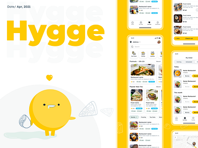 Hygge - Food delivery app ap design clean design food app mobile personal project ui uidesign uiux design