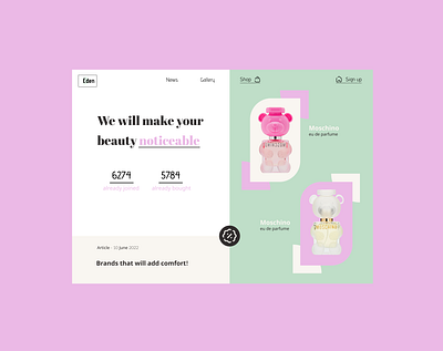 Hero Screen for Perfume Shop branding design figma graphic design logo ui ux