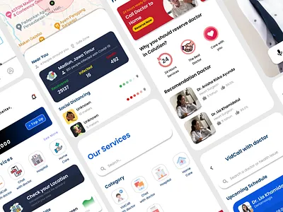 KlikHealth - One Click Can Protect Your Health corona design doctor health hospital tracking ui