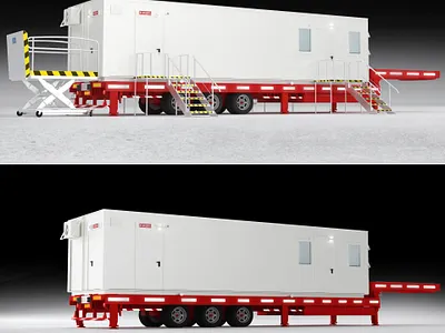Semi-truck trailer design for MTR delivery system 3d machinery design