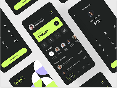 Detku - Finance Mobile App 💸 app bank app card e wallet finance finance app minimal mobile app money transfer ui ux wallet wallet app web