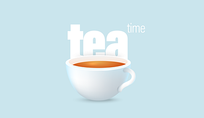 Tea time illustration minimalism vector