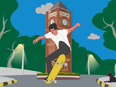 Skating in Kalaw design illustration kalaw