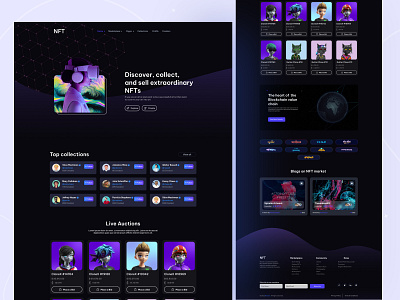 NFT Landing Page Design design landing page market landng page nft nft landing page ui ui design uiux design ux design web design website design