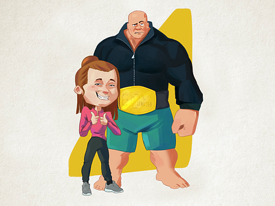 Wrestler art character digital drawing human illustration painting procreate