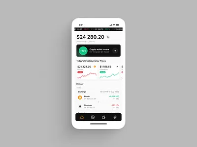 Crypto wallet app design typography ui ux
