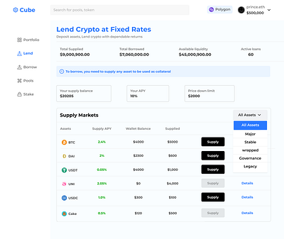 Cube - Fixing Finance To Work For Everyone blockchain crypto defi demand liquidity pools supply web3
