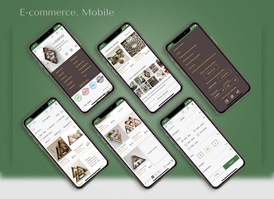 i-wood e-commerce. Mobile design adaptive branding e commerce mobile ui