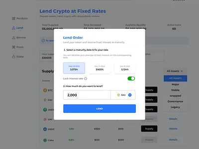 Cube - Lending Protocol Flow. apy blockchain crypto defi smart money supply web3