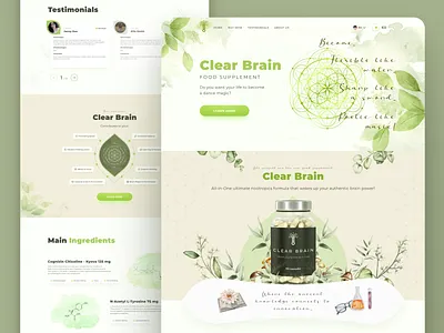 Website design: Bio supplement bio biohack biohacking brain design digital figma green natural power seed of life supplement ui uiux website