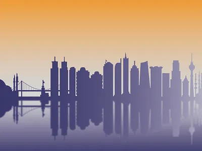 Istanbul City Skyline with Blur design graphic design illustration vector