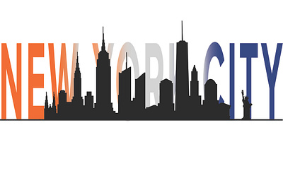 New York City Skyline with Name design graphic design illustration vector