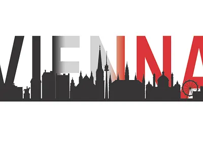 Vienna City Skyline with Name design graphic design illustration vector