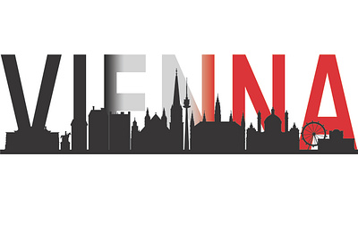 Vienna City Skyline with Name design graphic design illustration vector