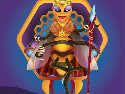 The Sassy Q-Bee design illustration vector