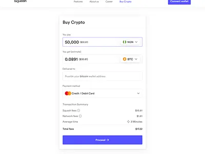 Squash Protocol's On-Ramp assets bitcoin crypto crypto ramps crytocurrency defi ethereum fiat off ramp on ramp web 3
