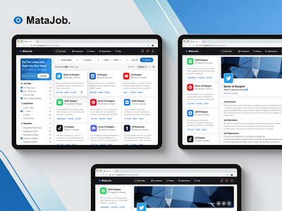 MataJob - Job Finder Mockup View dashboard detail hire hiring job finder job hunt job listing job portal job search mockup search ui ux web dashboard website work finder